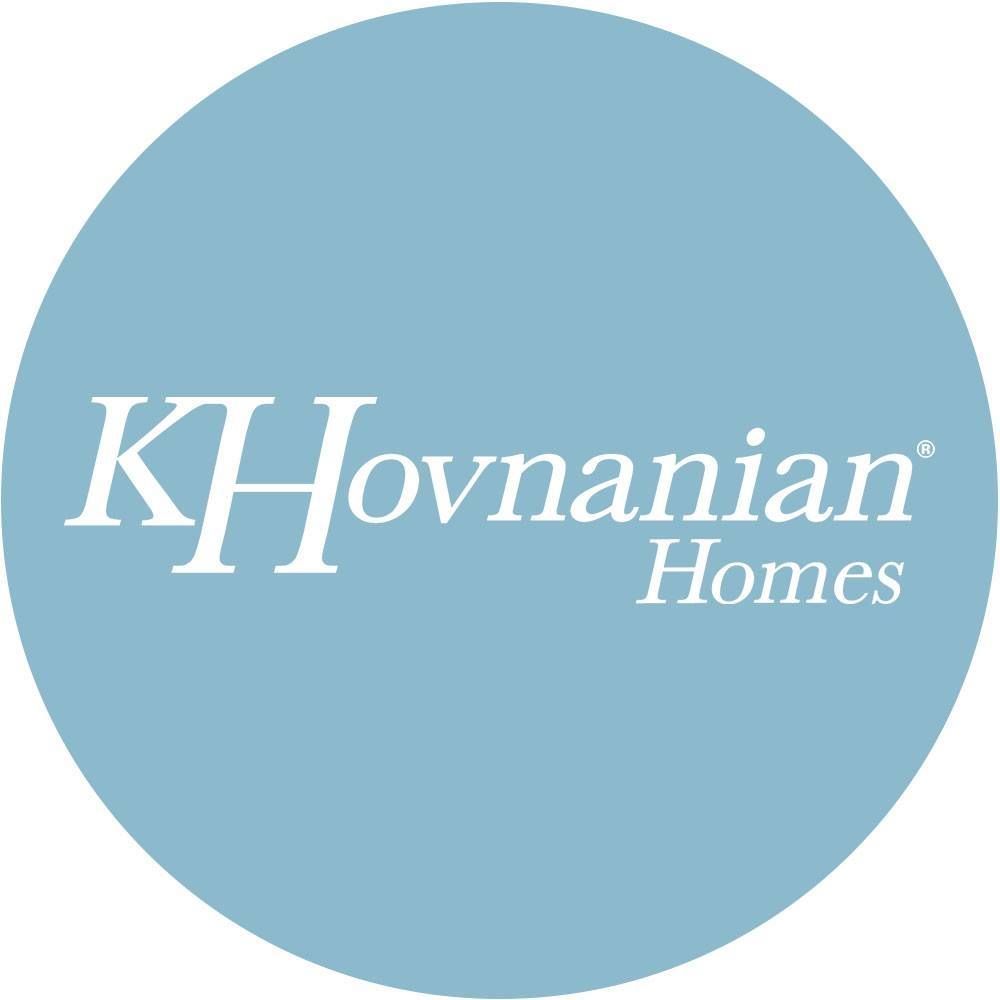 K. Hovnanian Homes logo inside a light blue circle; white text.