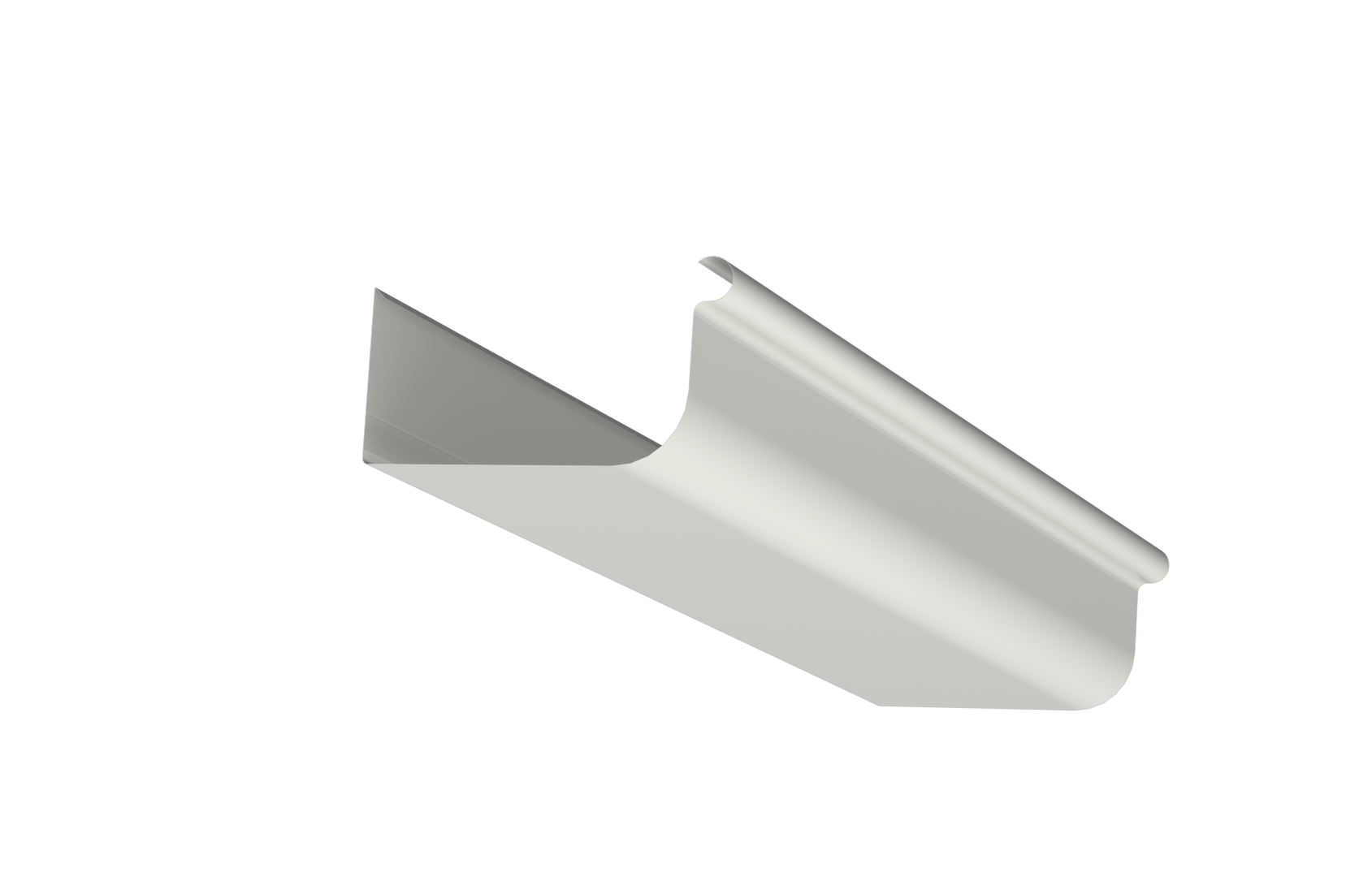 Stramit Gutter Quad 115 Front Gutter on White Background – Rozelle, Nsw – Kfc Roofing Supplies