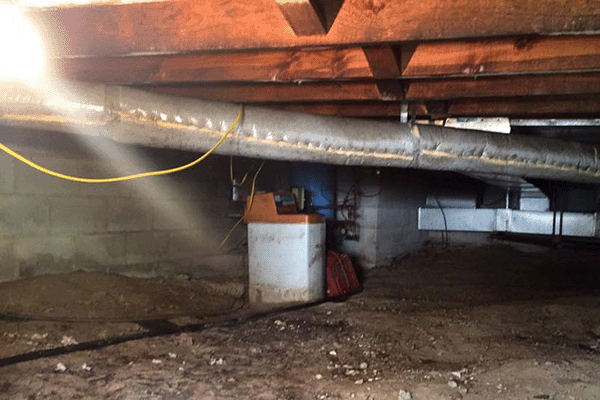 Before House Underneath  – Danville, VA – Crawlspace Care Pro