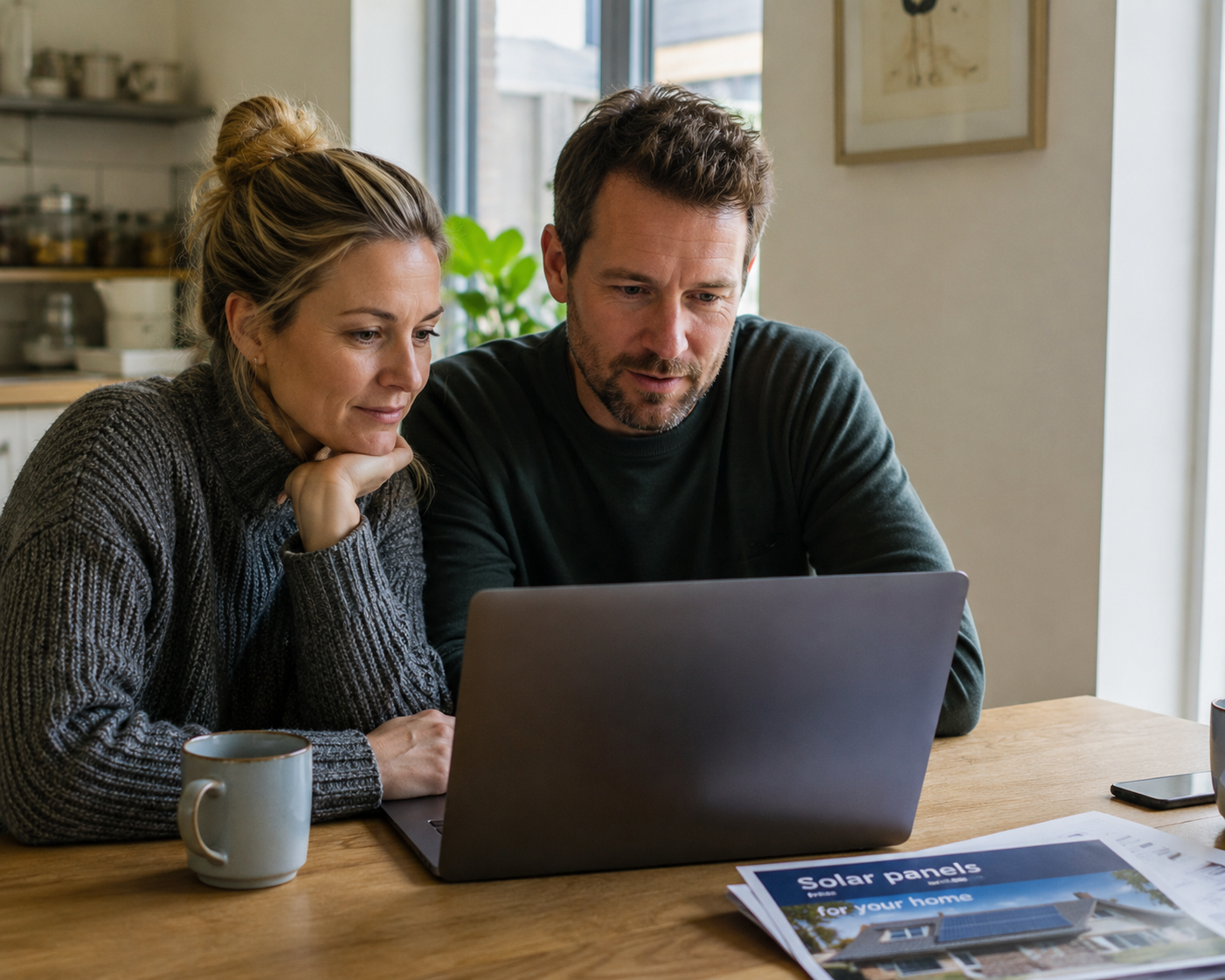a couple looking to invest in solar energy