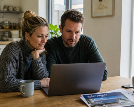 a couple looking to invest in solar energy