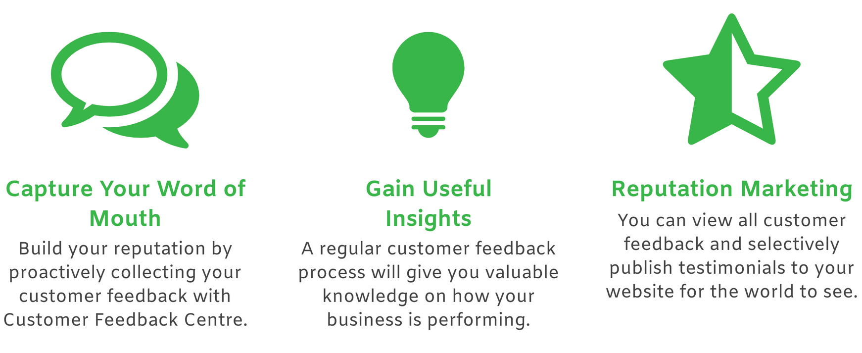 A green light bulb with the words capture your word of mouth and gain useful insights