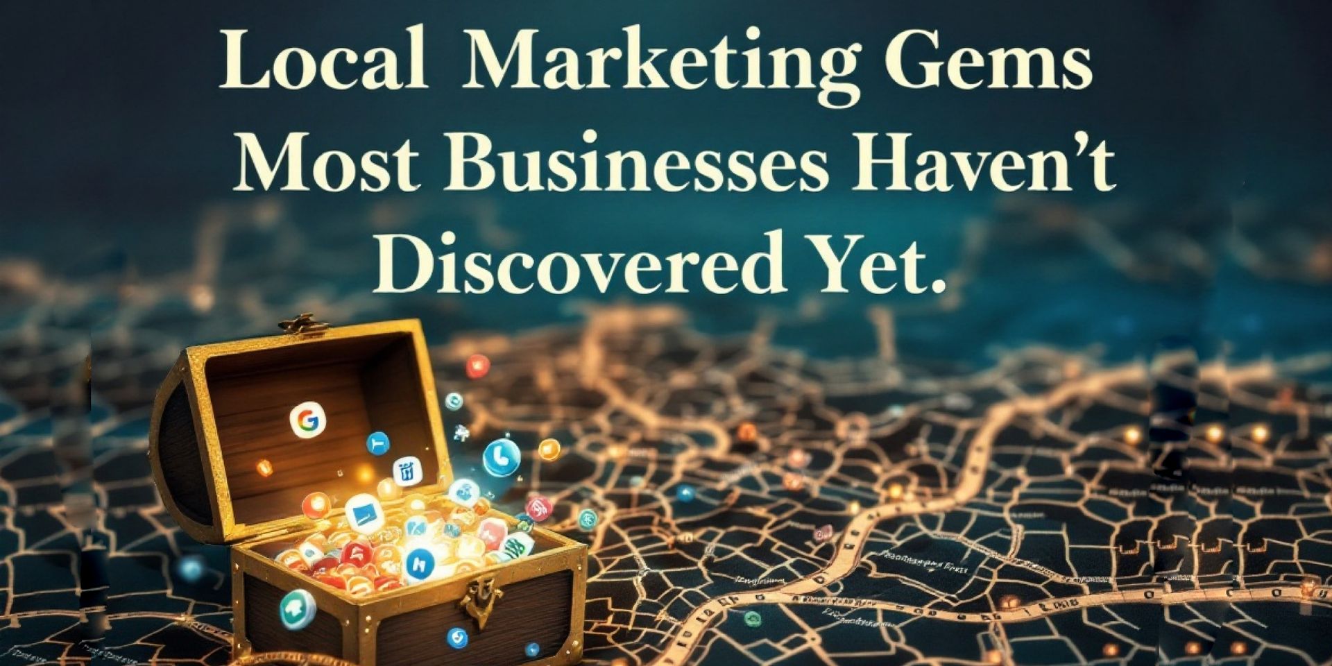 A treasure chest with the words local marketing gems most businesses haven 't discovered yet