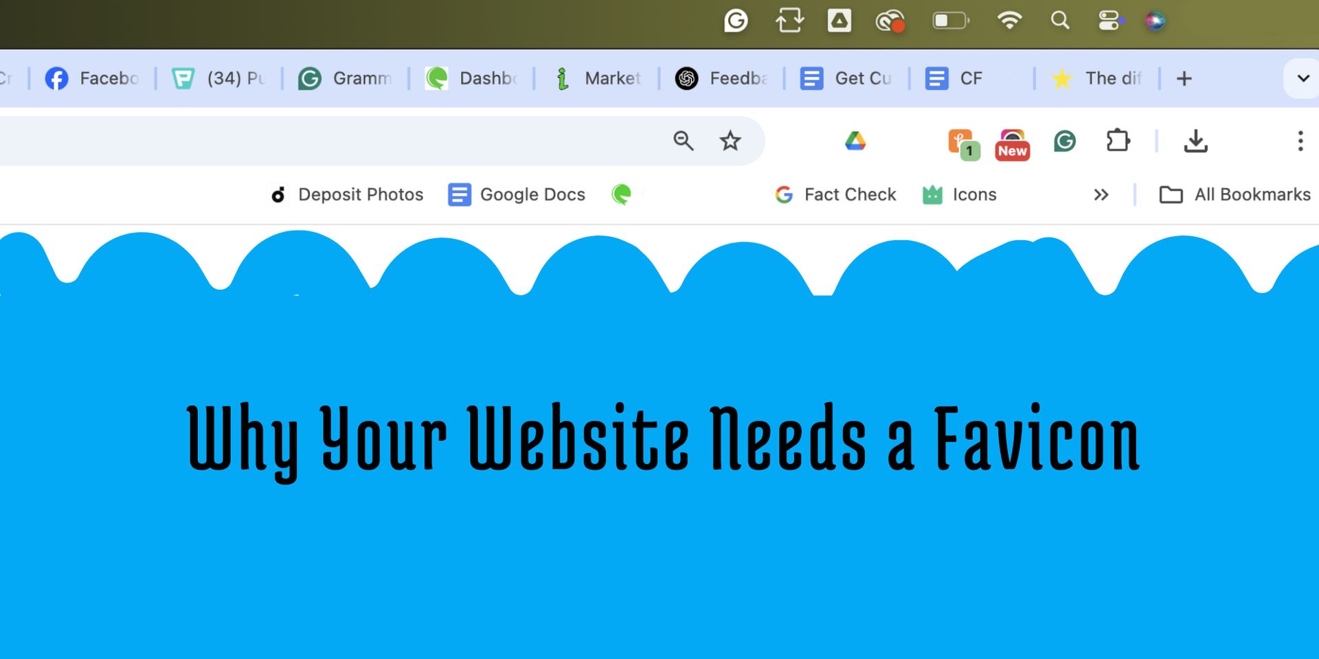 A computer screen with the words why your website needs a favicon on it