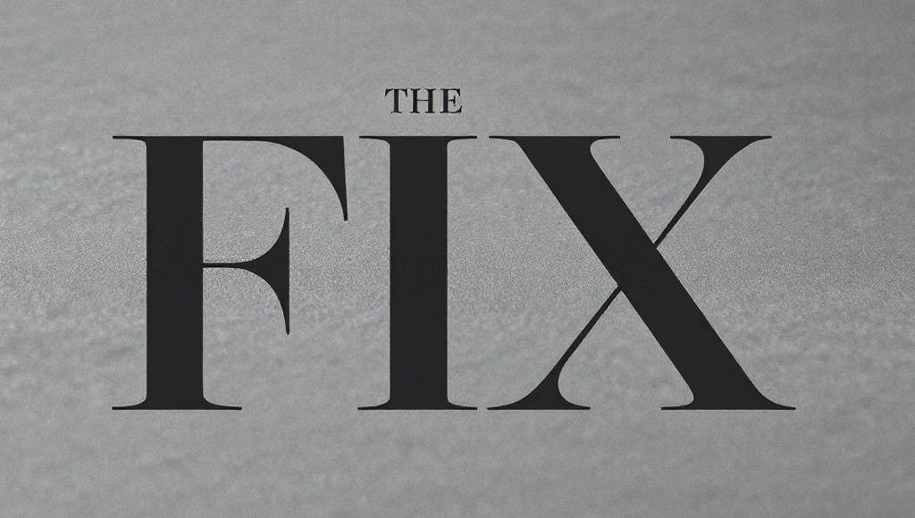 The word fix is on a grey background