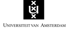 Een zwart-wit logo voor de universiteit van amsterdam