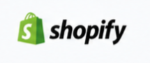 Shopify logo with green shopping bag icon and black wordmark