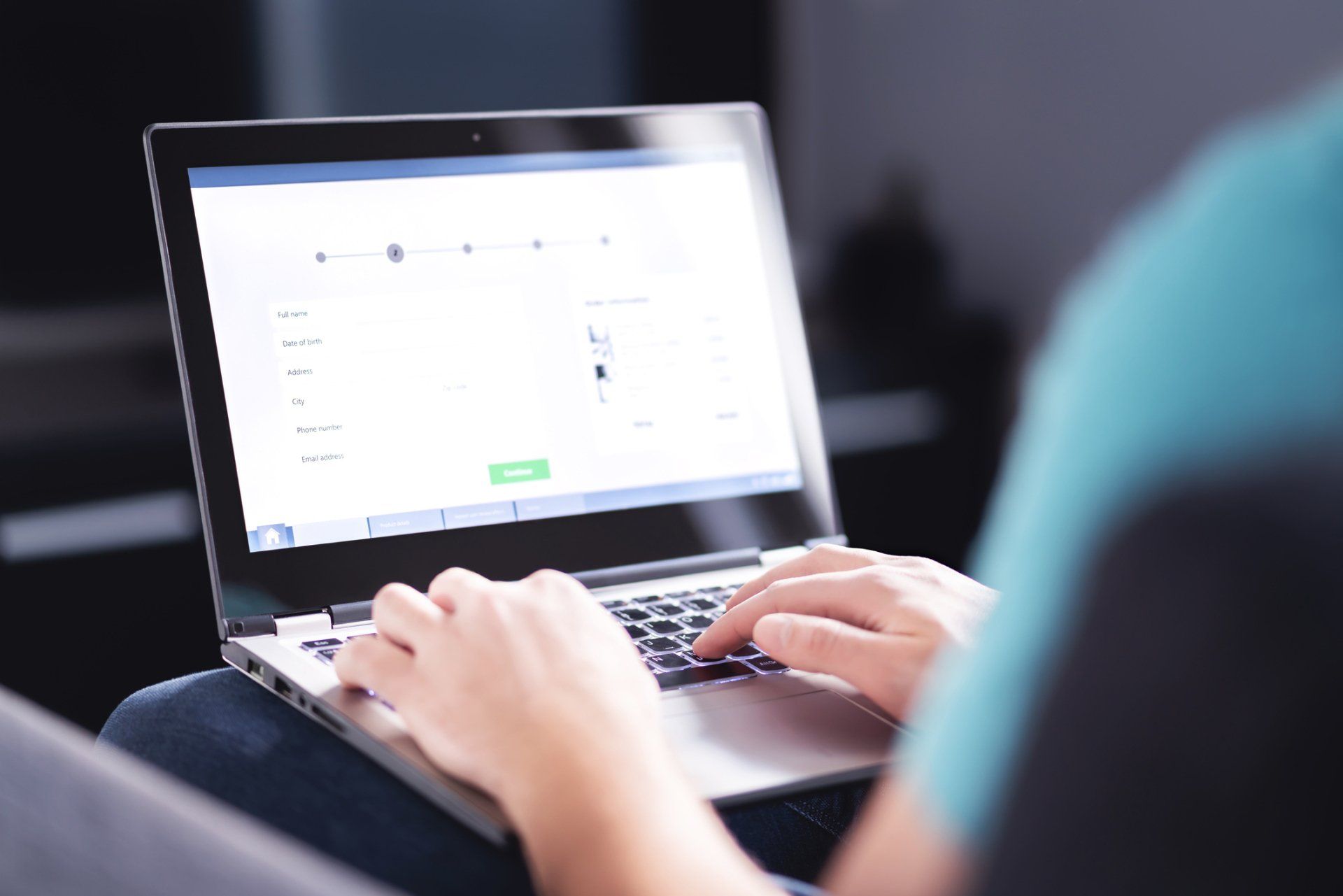 Woman Filling a Form on Laptop — Newcastle, NSW — Neil C Hocquard