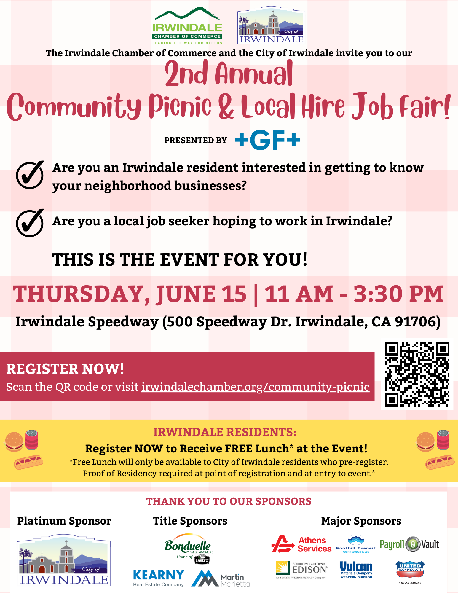 A poster for the 2nd annual community picnic and local hire job fair.