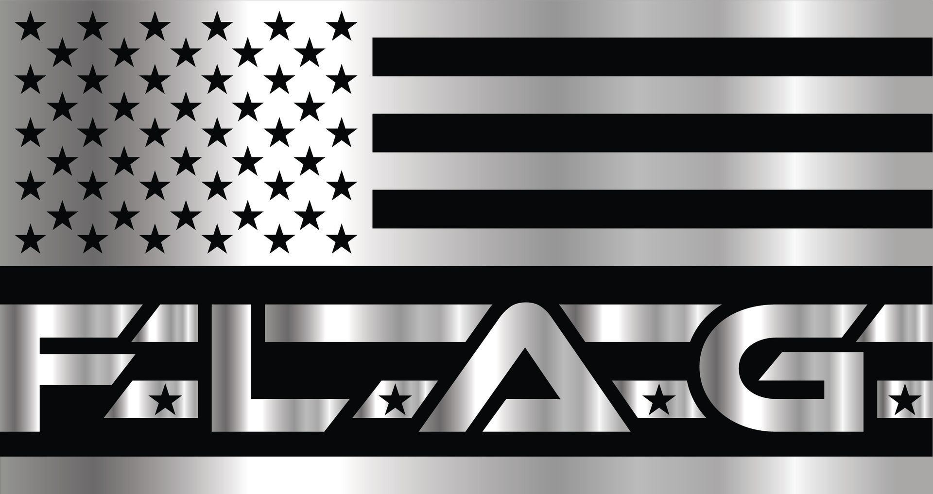 A black and silver flag with the word flag on it
