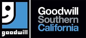 The logo for goodwill southern california is blue and white