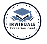 The logo for the irwindale education fund has a graduation cap on top of a book.