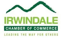 The logo for the irwindale chamber of commerce leading the way for others