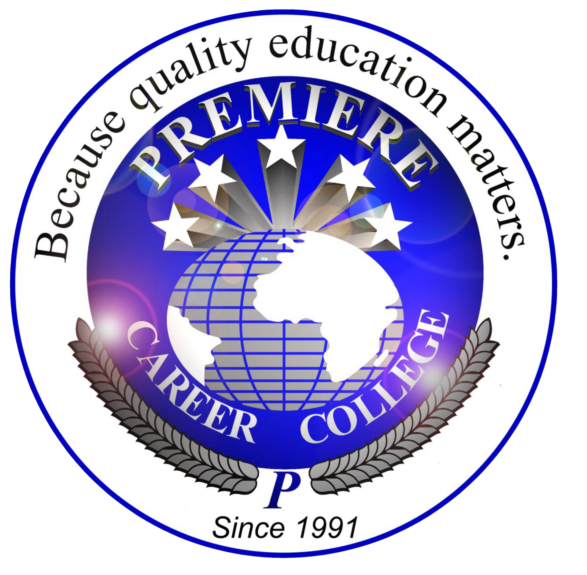 The logo for premiere career college since 1991
