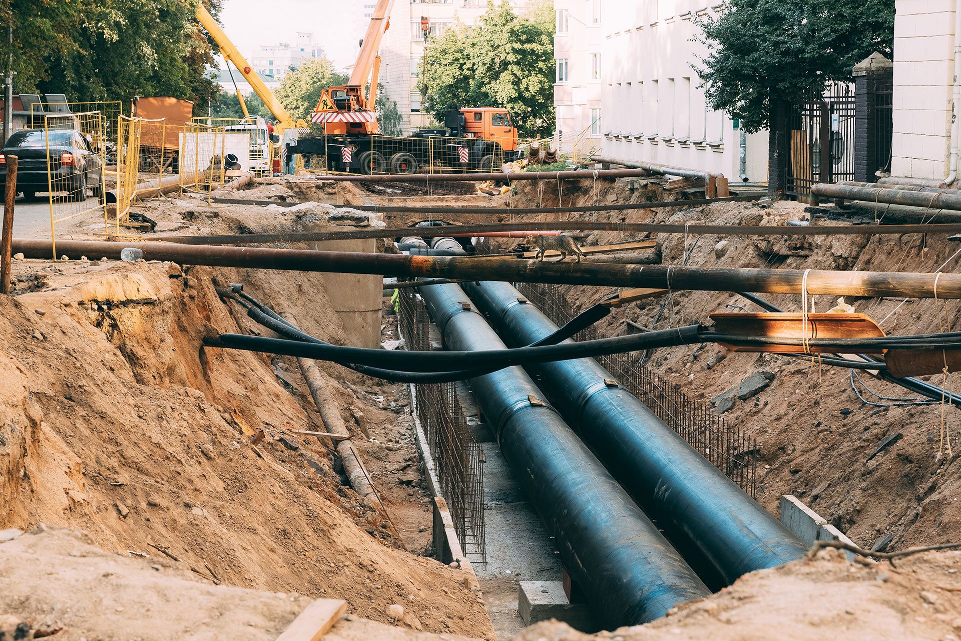 Laying underground pipes