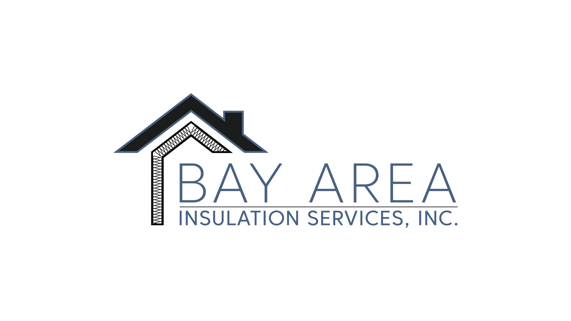 Bay Area Insulation Services, Inc. logo with a roofline icon in black and gray
