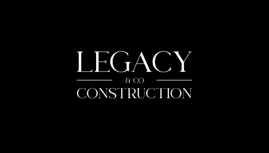 LEGACY 360 CONSTRUCTION logo in white text on a black background