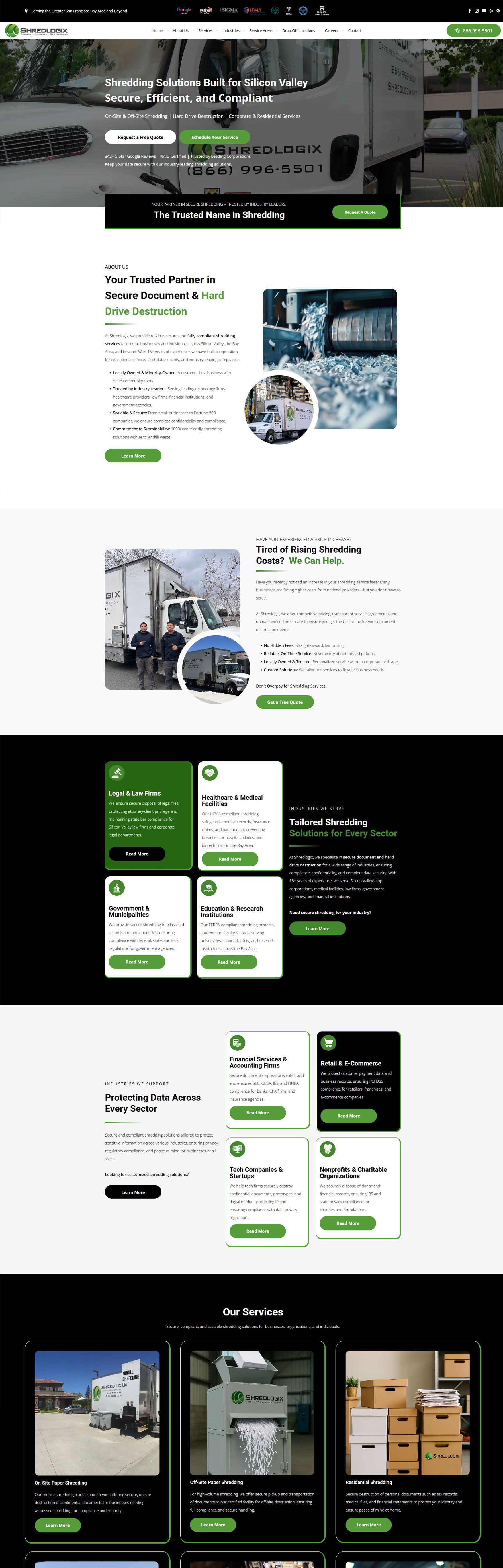 A screenshot of a website for a real estate company.