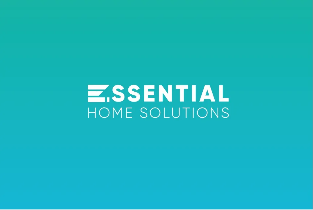 ESSENTIAL HOME SOLUTIONS logo on a teal background