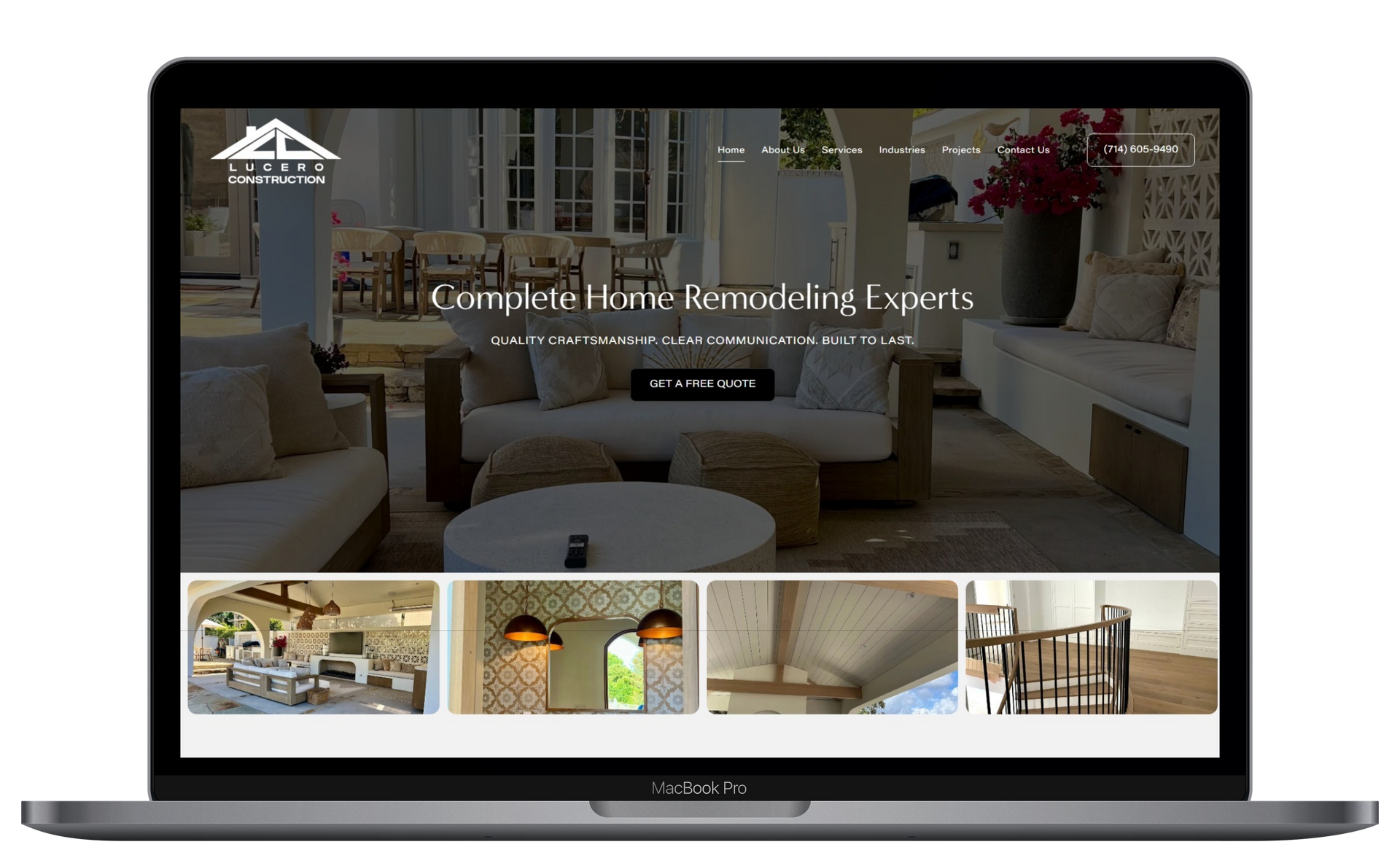 Lucero Construction website preview