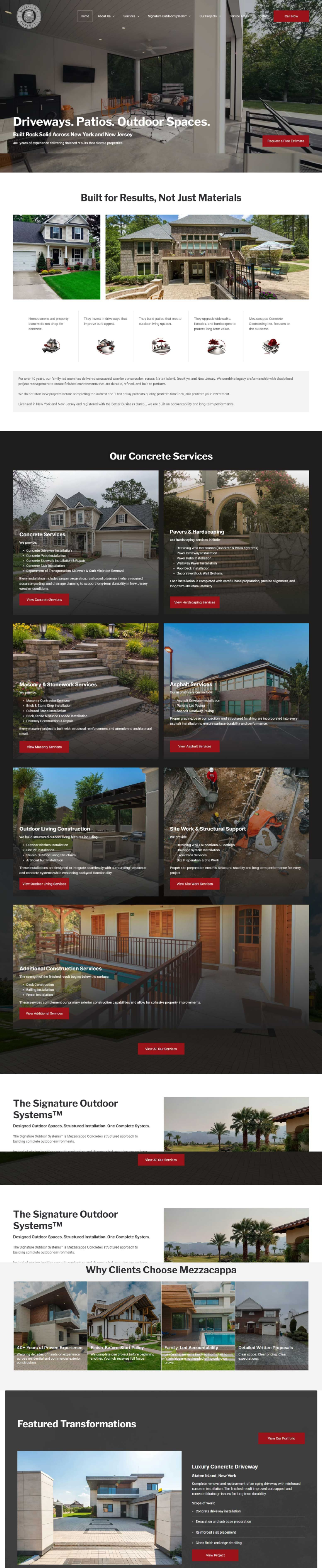 A screenshot of a website for a real estate company.