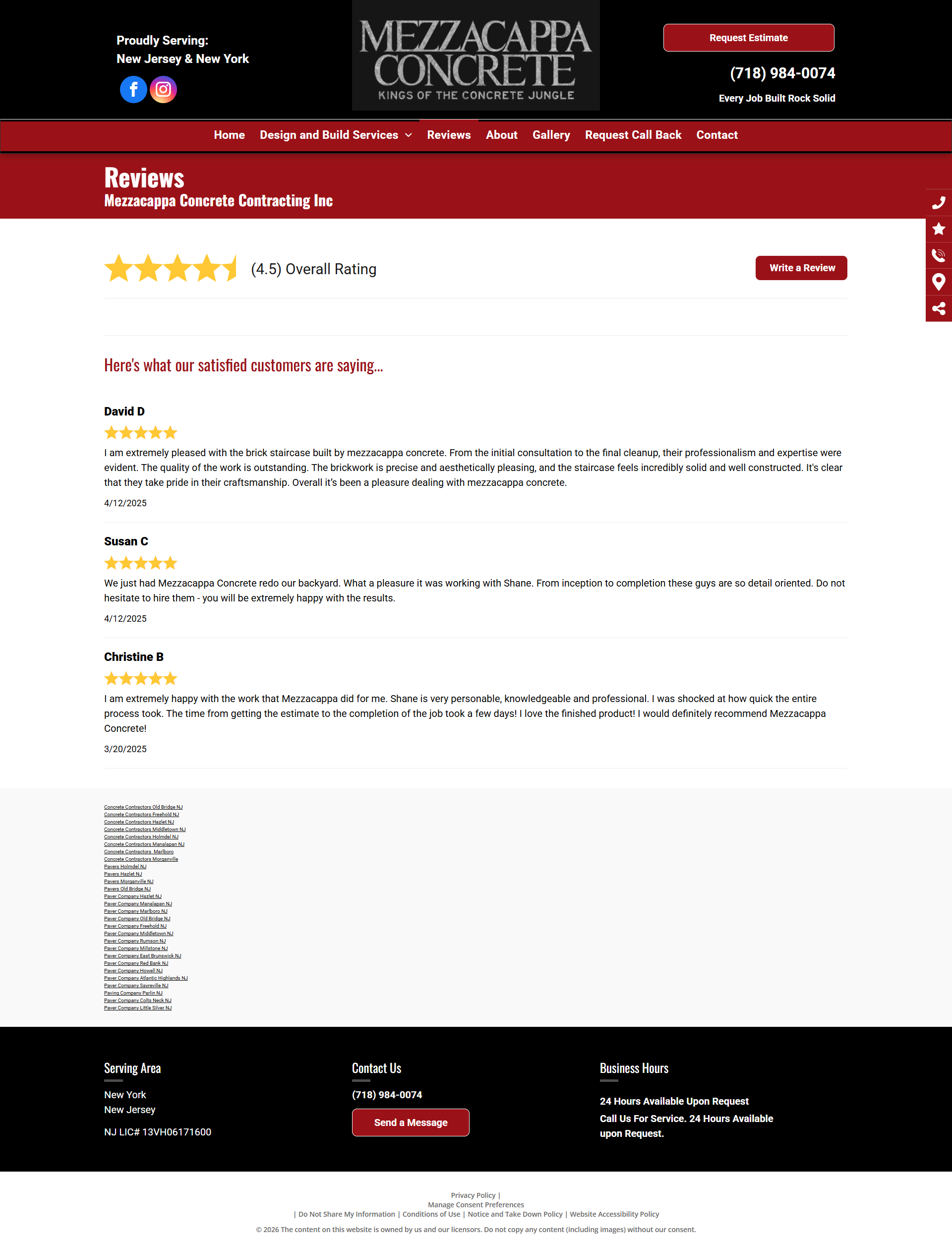 Restaurant review page on a red-and-black website with star ratings and user comments