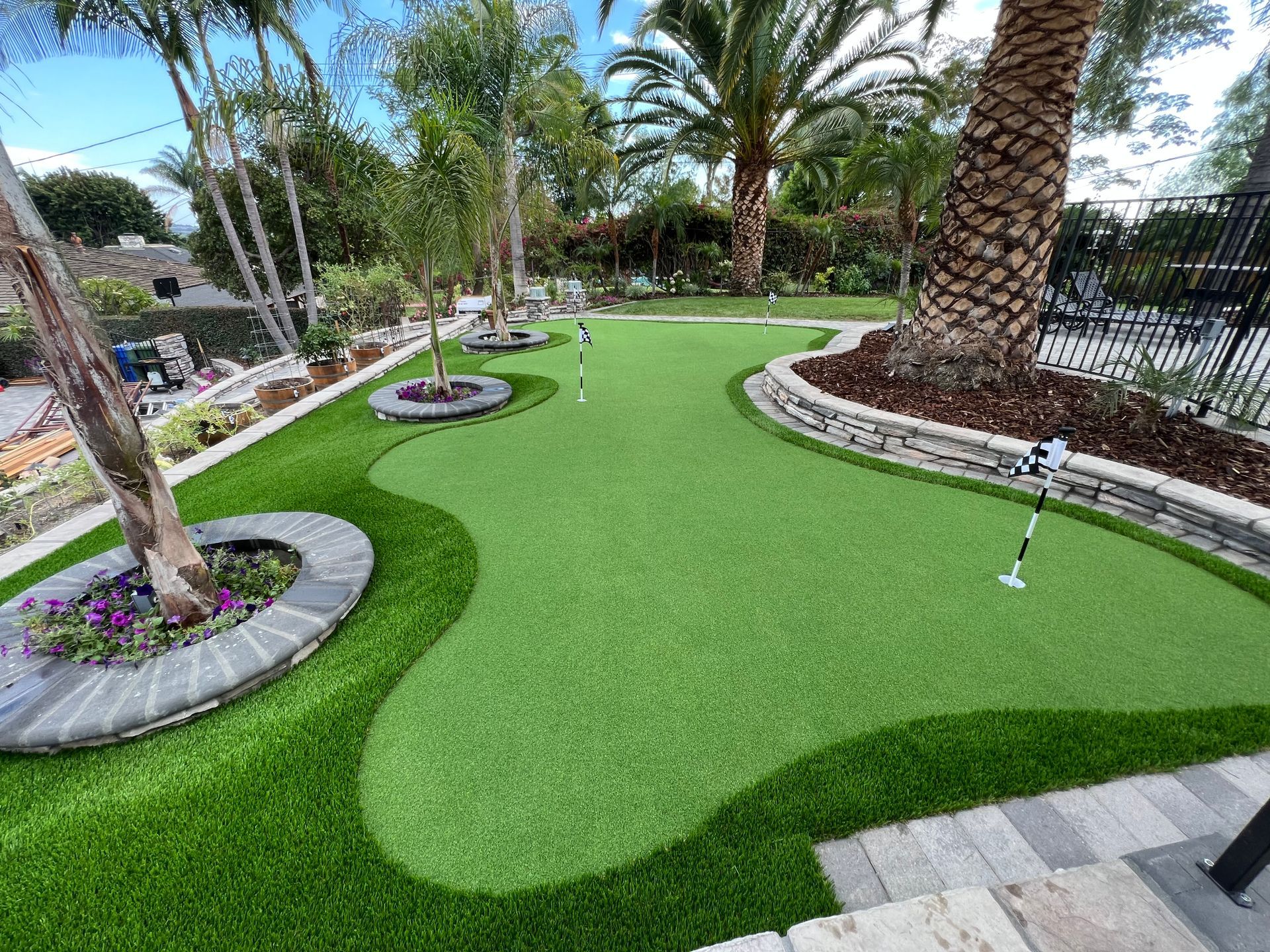 After installing putting green in Pasadena