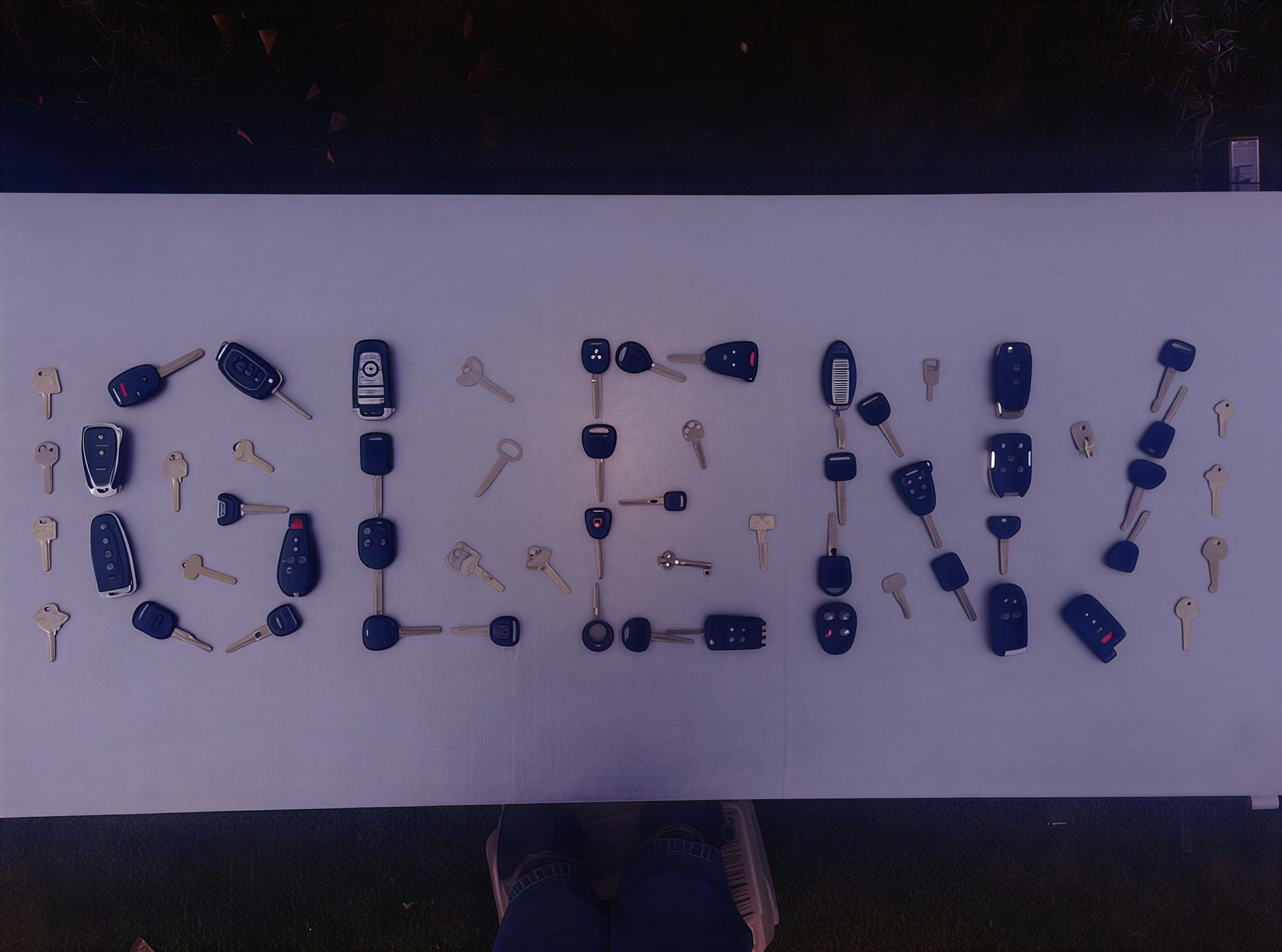 Solar-powered “Pakistan” spelled out with connected sensors on a white panel under a night sky.