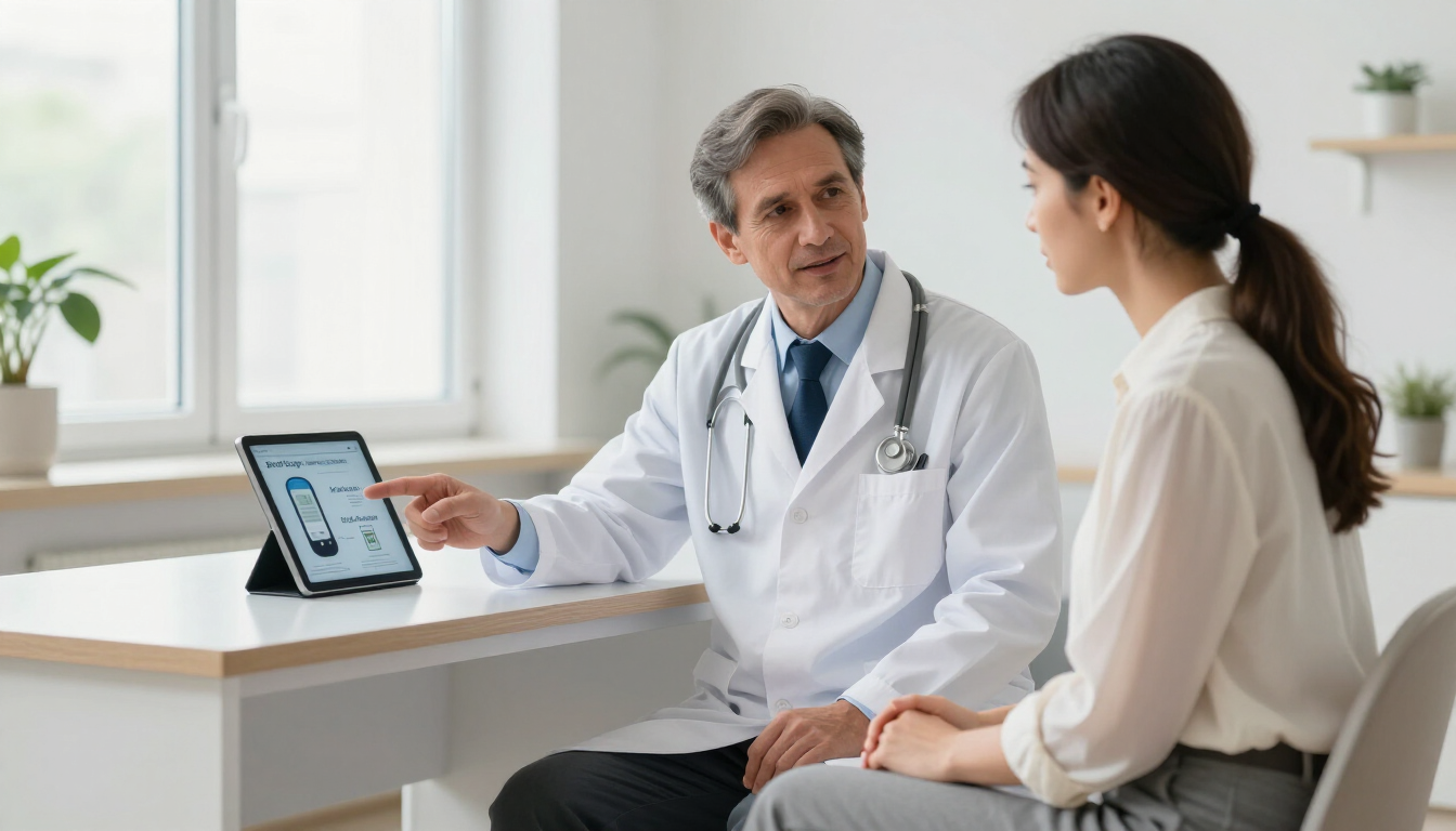 Doctor discussing management