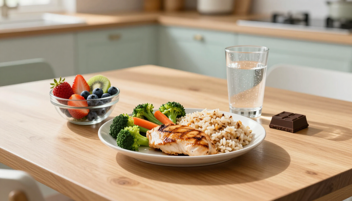 Balanced meal illustrating the connection between sugar and diabetes