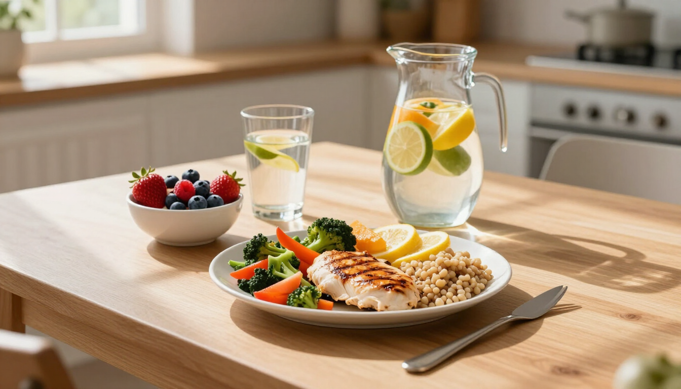 Balanced meal illustrating the connection between sugar and diabetes
