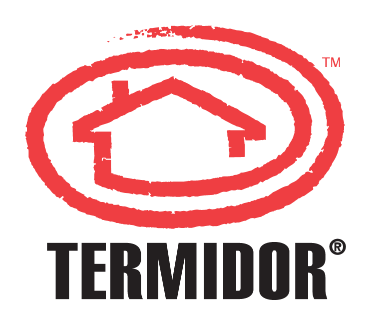 A red circle with a house in it and the word termidor on it