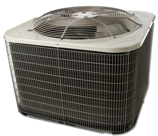A black and white air conditioner on a white background