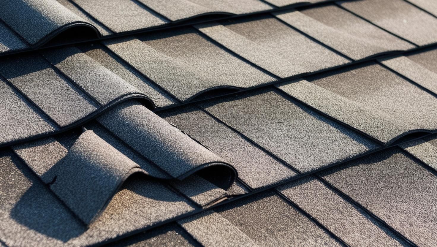 A close up of a roof with shingles on it