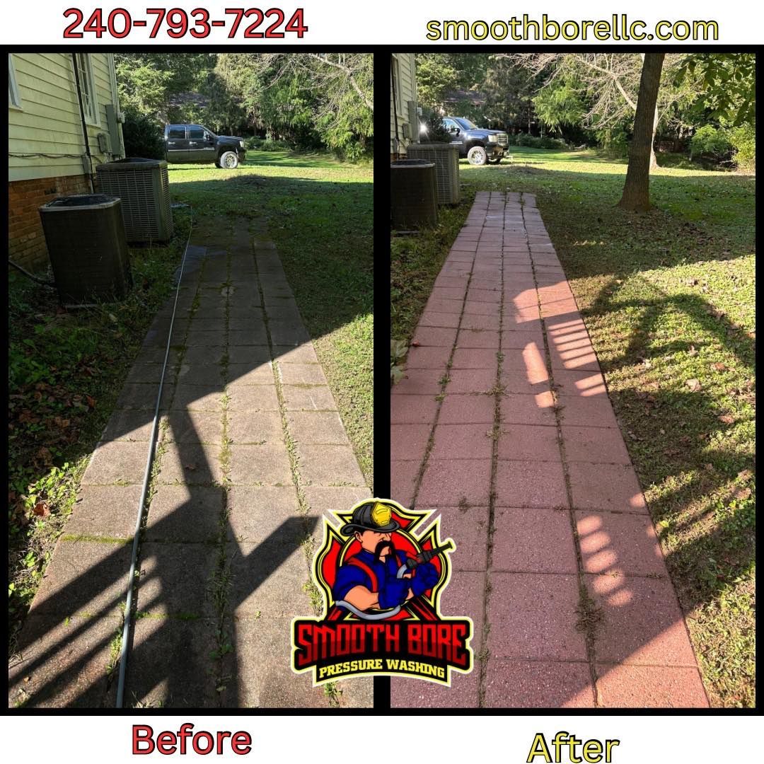 Pathway — Brookeville, MD — Smooth Bore Pressure Washing LLC White Car on the Driveway — Brookeville, MD — Smooth Bore Pressure Washing LLC