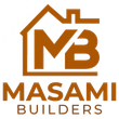 MASAMI BUILDERS logo with brown house outline and MB monogram above the company name