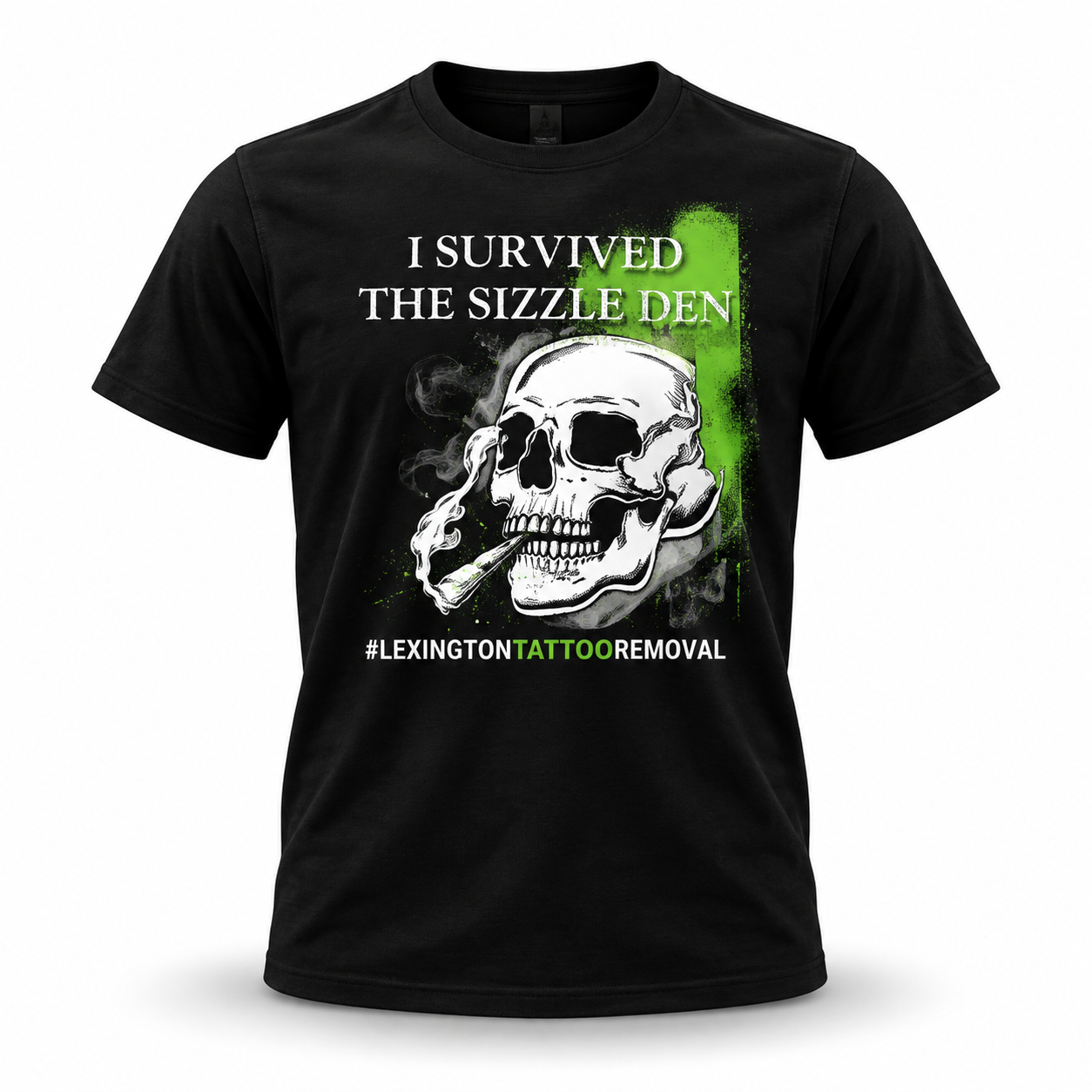 Black t-shirt with a skull on it!