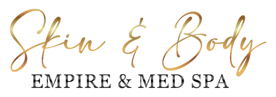 A logo for a skin and body empire and med spa.