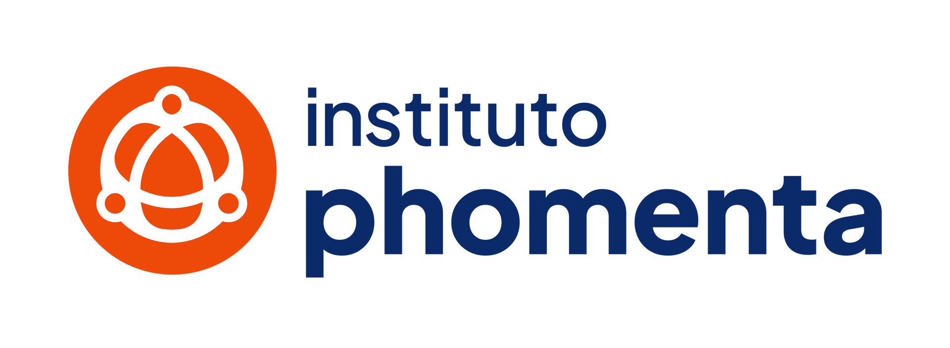 Logotipo do Instituto Phomenta com ícone circular laranja e texto azul sobre fundo branco.