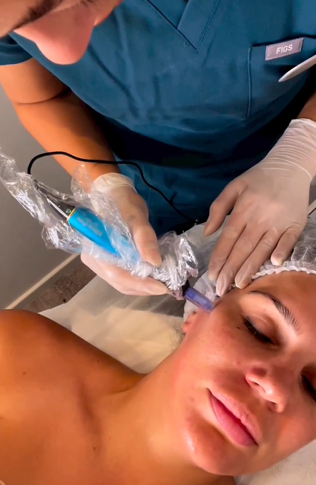 Person Receiving Cosmetic Procedure on Face; Aesthetician — Aqua Marine Skin and Beauty in Tuncurry, NSW