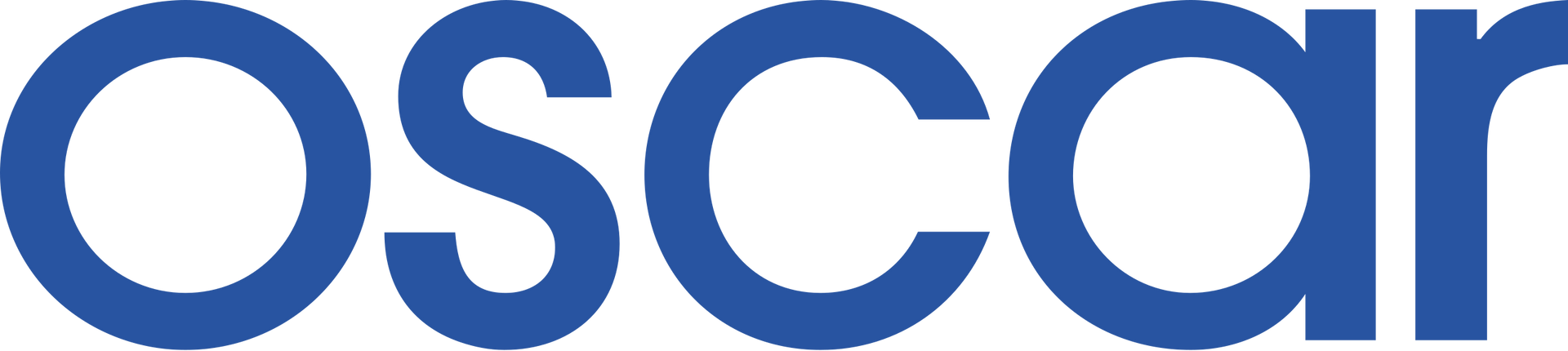 Oscar is written in blue on a white background