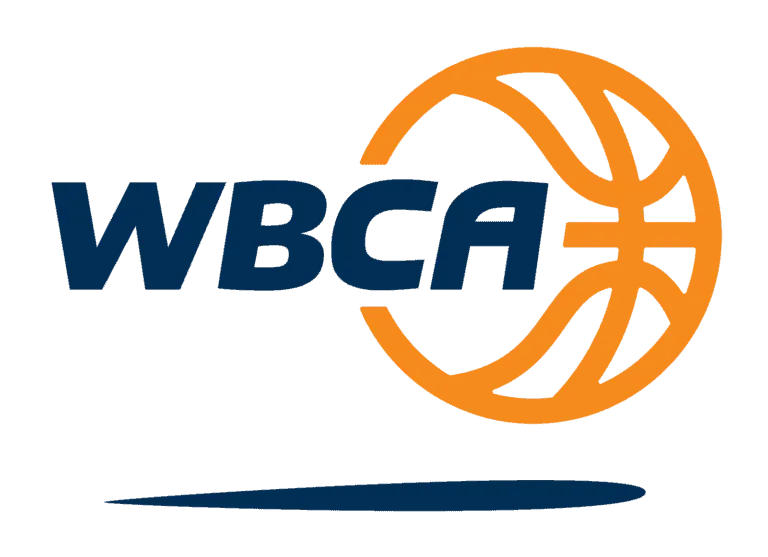 WBCA logo with navy text and orange basketball graphic over a blue underline