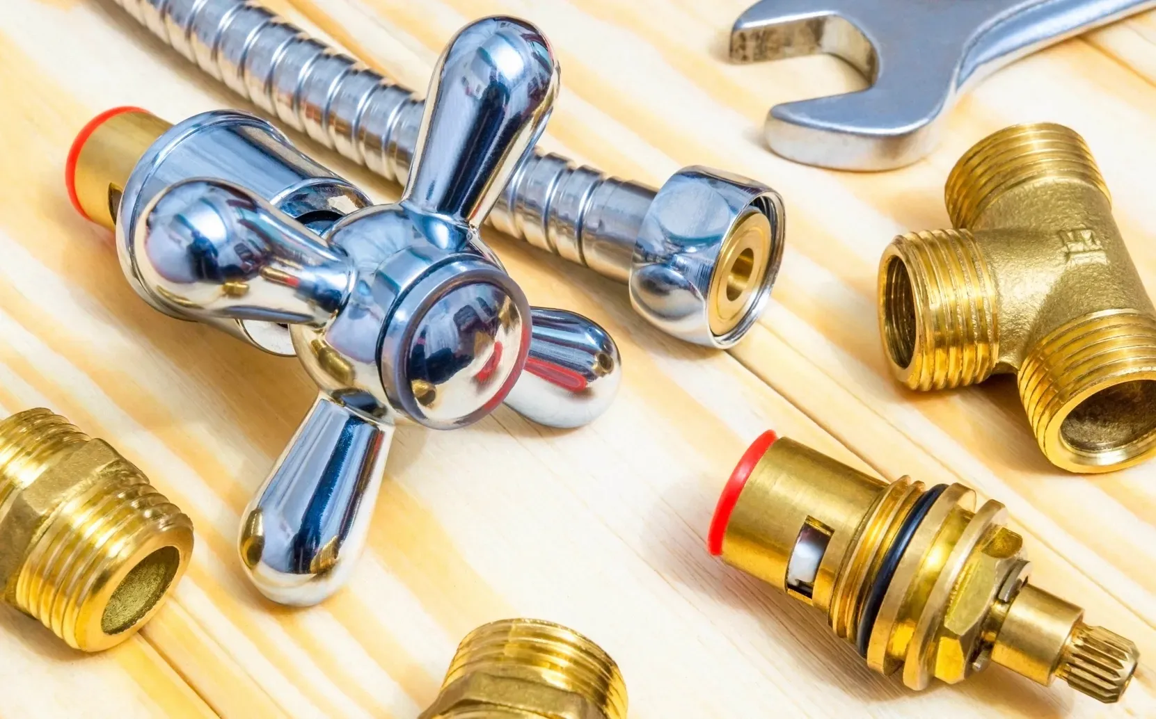 Residential plumbing fixtures, valves, fittings and repair parts used for professional plumbing service.