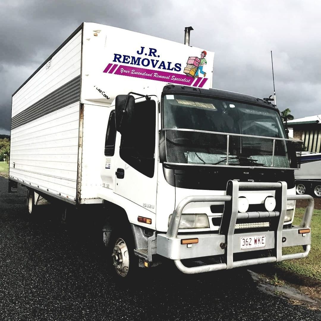 White J.r. Removals Truck Parked on a Road — JR Removals Mackay in Bucasia, QLD