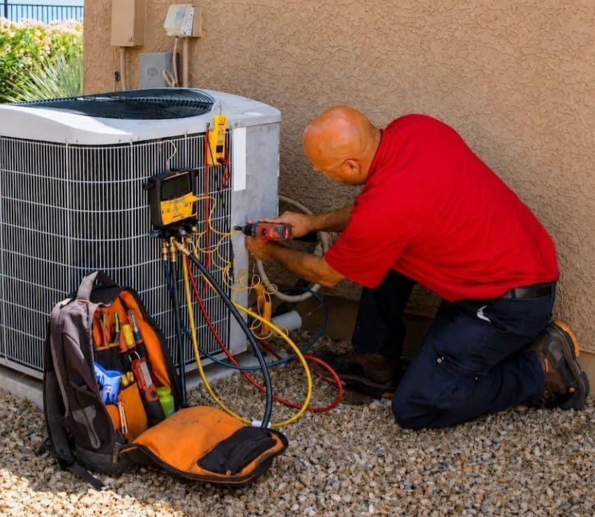 Certified HVAC technician performing Lehigh Acres AC repair and system diagnostics