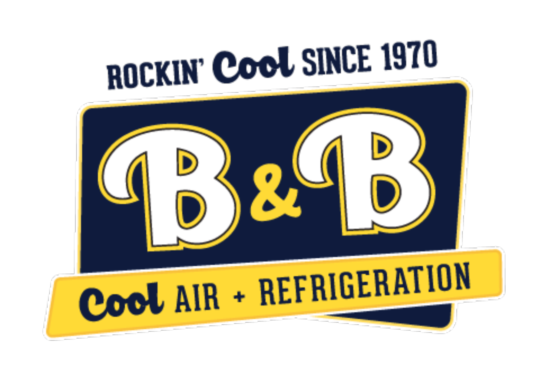 Logo for B&B Air + Refrigeration, featuring white