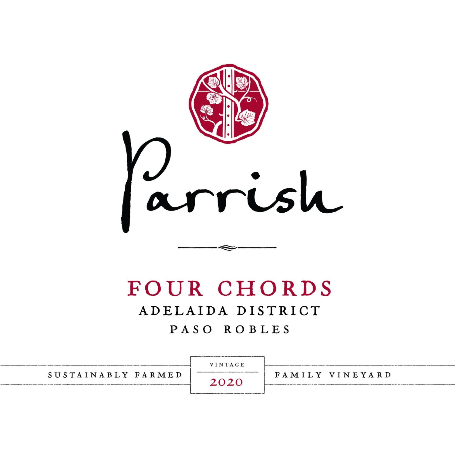 2020 Parrish Four Chords blend label
