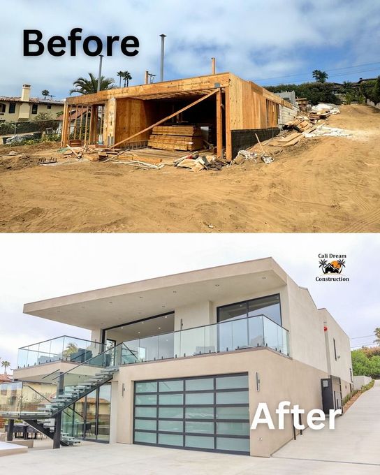 Before-and-after backyard patio cover transformation in San Marcos