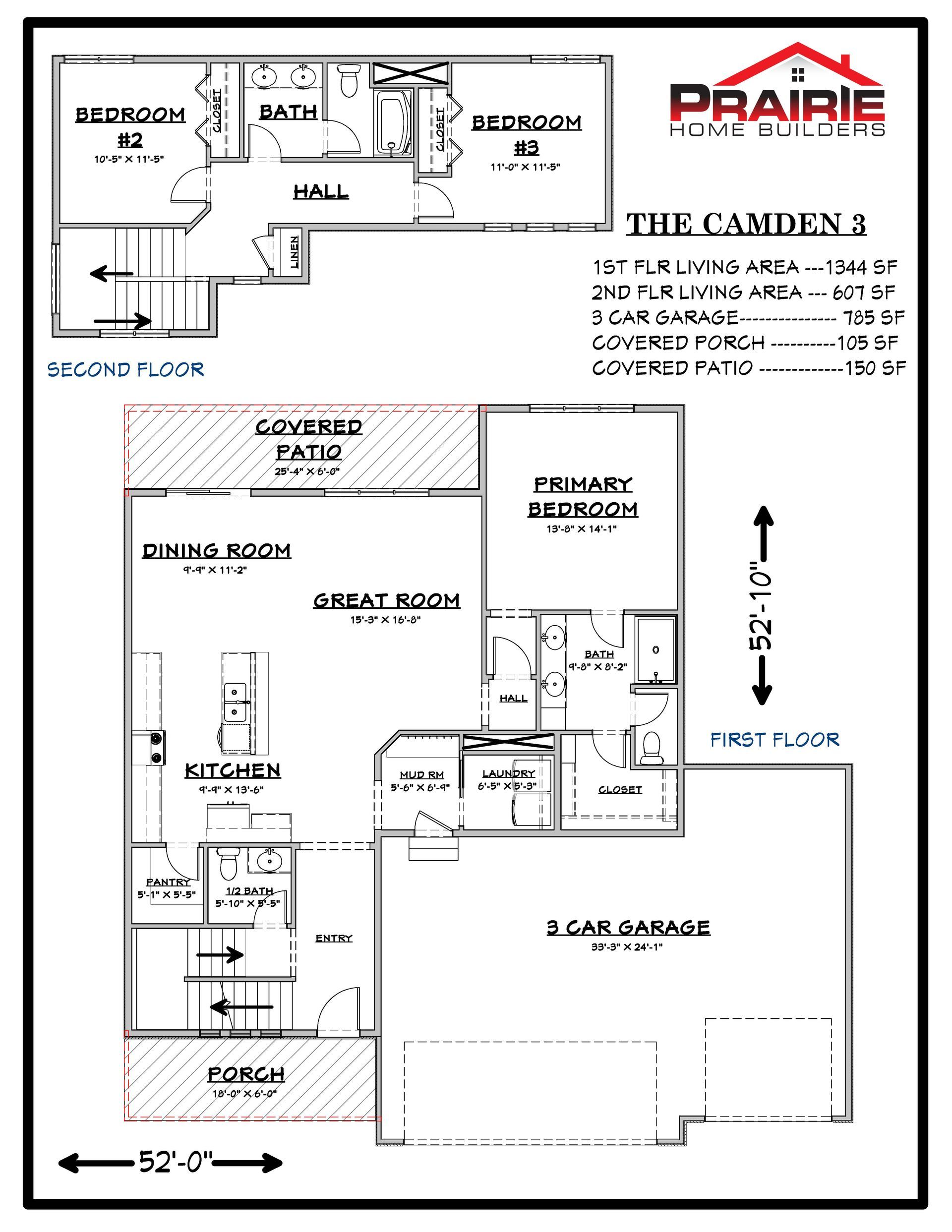 Complete Camden Floor Plan — Lincoln, NE — Prairie Home Builder