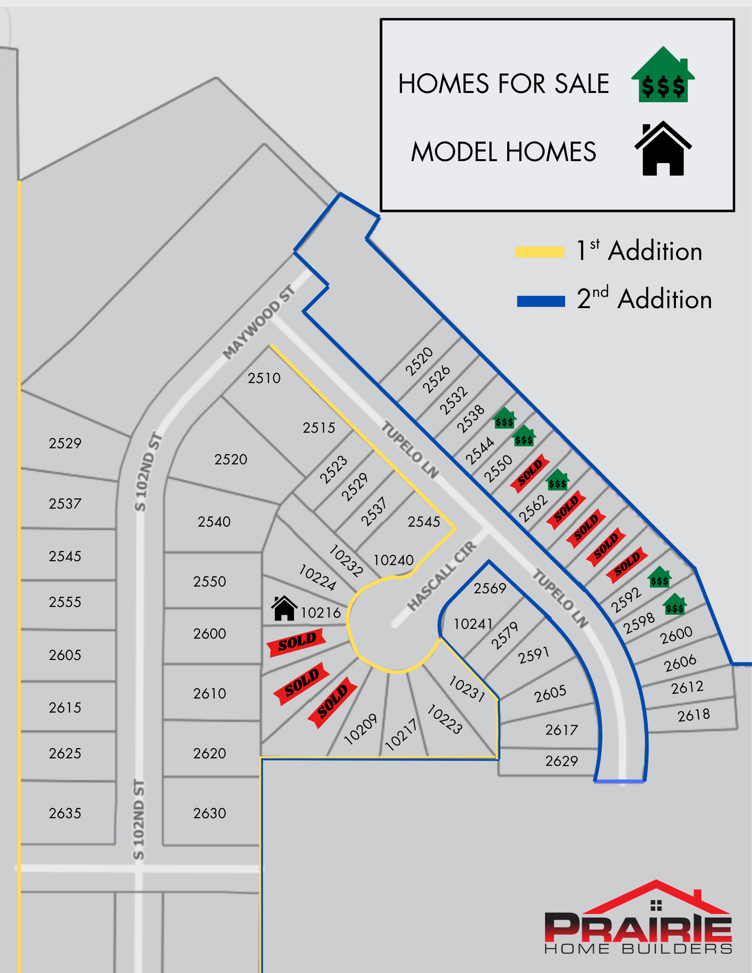 Plat with lots available for Fire Ridge Estates 1st and 2nd addition 